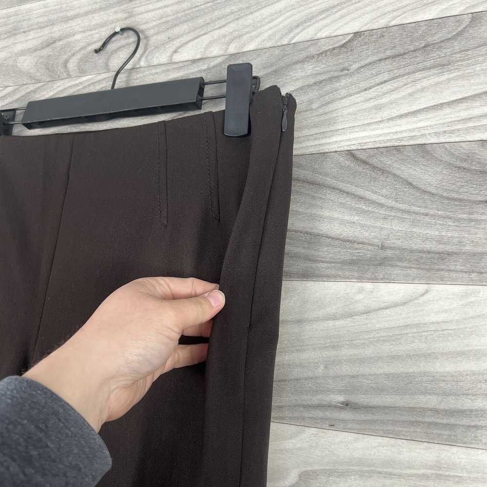 Talbots Dress Pants Womens 8 Brown Straight Stretch Career Business Pleated Corp - Picture 4 of 12